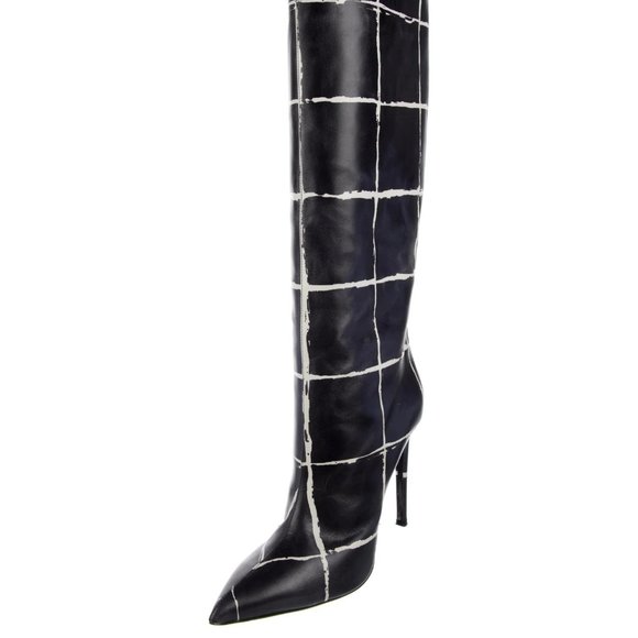 Balenciaga Windowpane Knee Boots - Picture 2 of 6